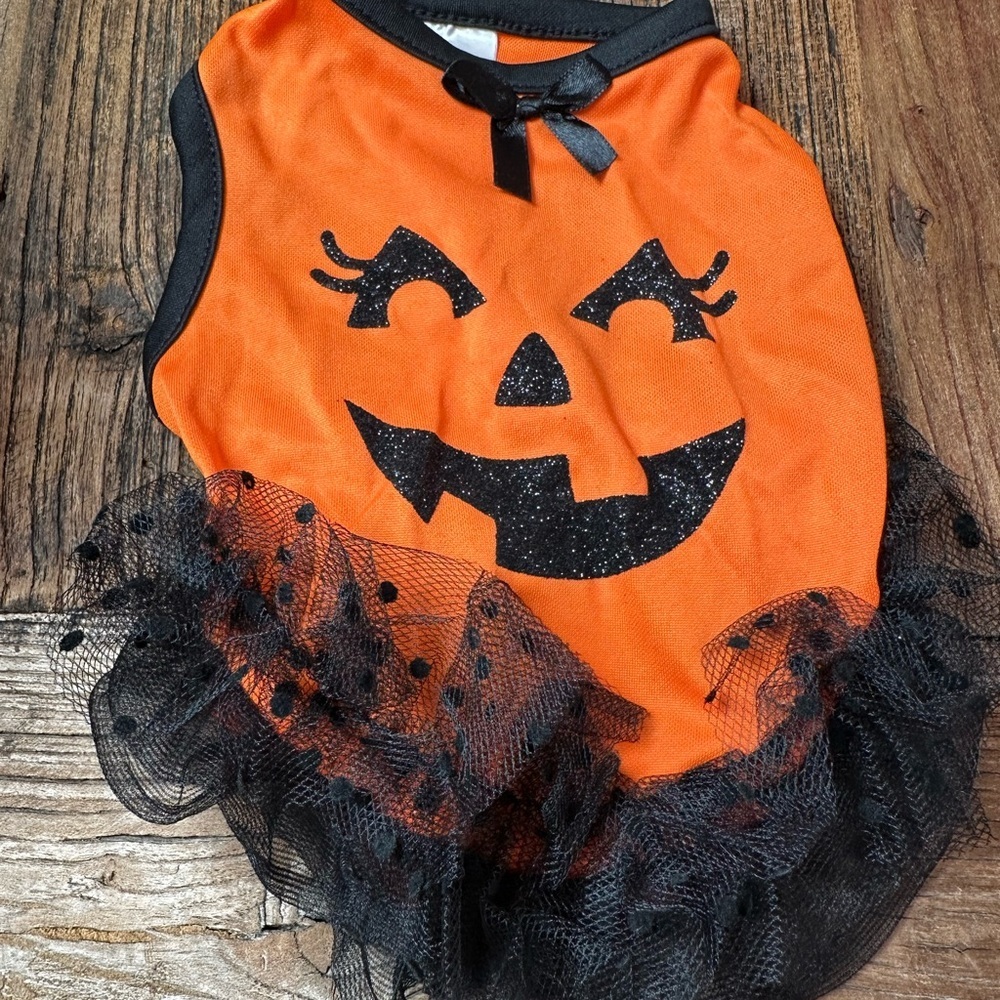 Orange and Black Pumpkin Tutu Costume for pet